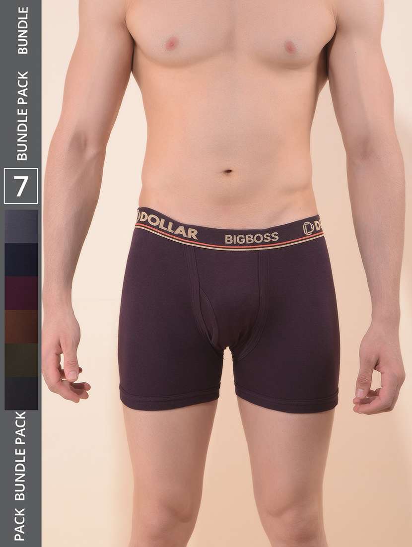 men pack of 7 solid trunk brief