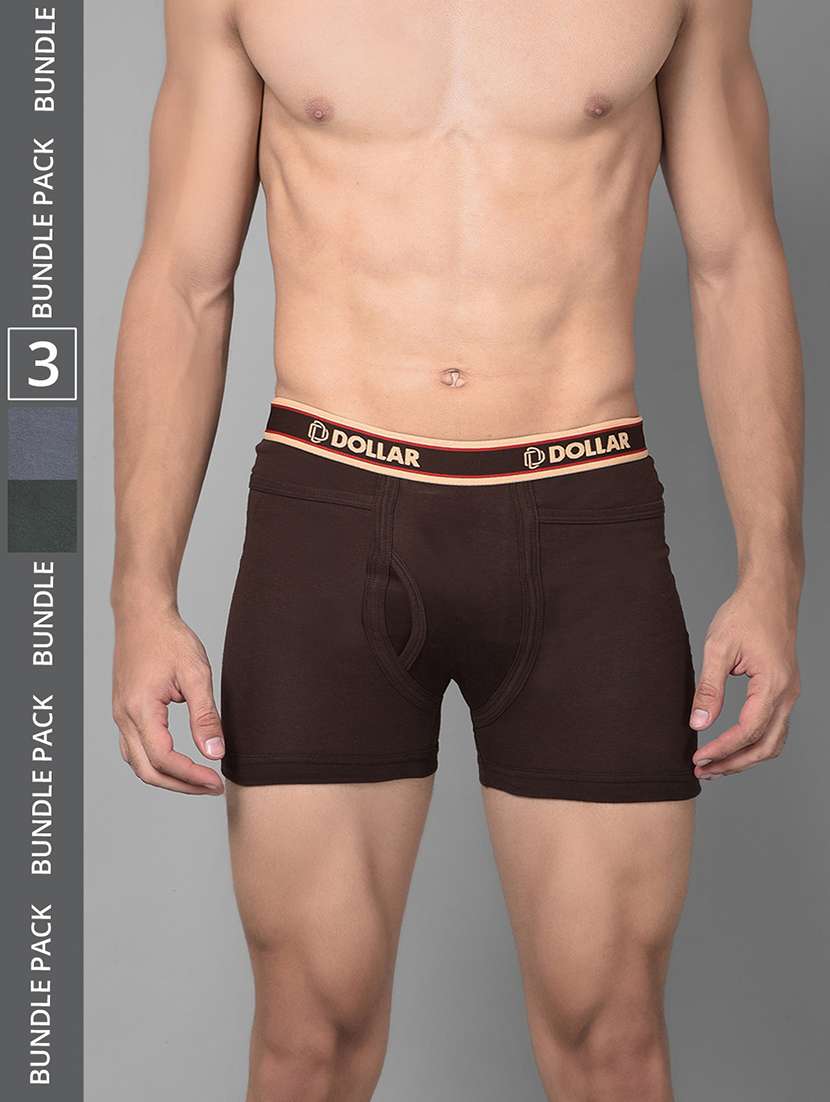 men pack of 3 solid multi colored trunks