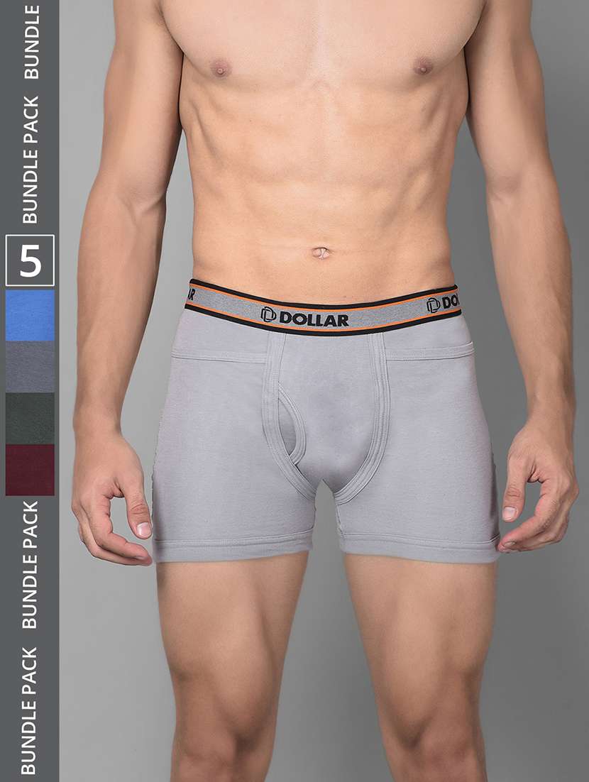 men pack of 5 solid multi colored trunks