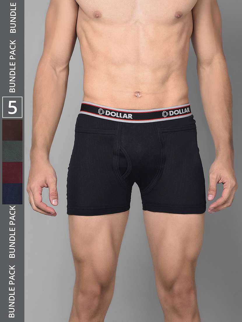 men pack of 5 solid trunk brief
