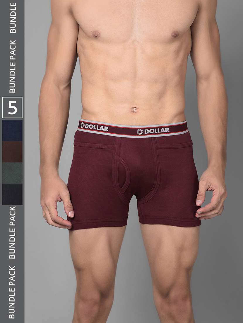 men pack of 5 solid trunk brief