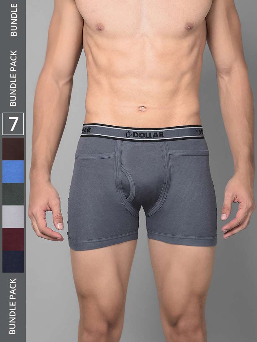 men pack of 7 solid multi colored trunks