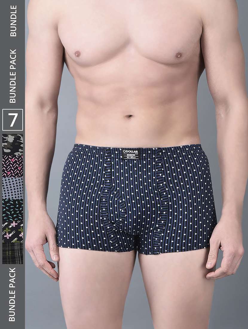 men pack of 7 printed multi colored trunks