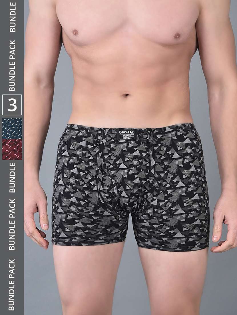 men pack of 3 printed multi colored trunks