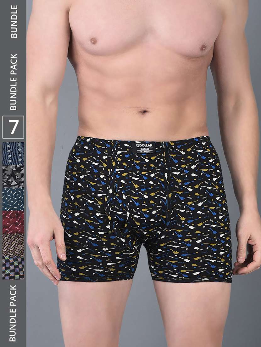men pack of 7 printed trunk brief