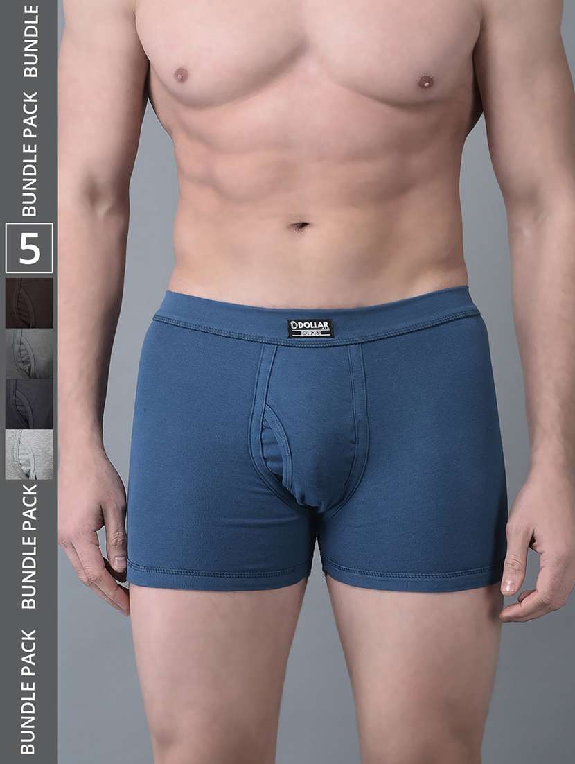 men pack of 5 solid multi colored trunks