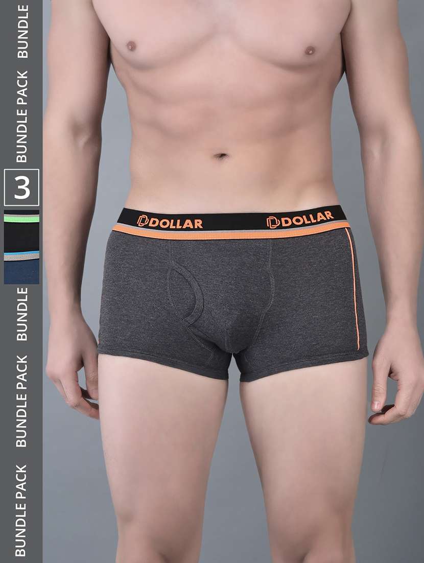 men pack of 3 solid trunk brief