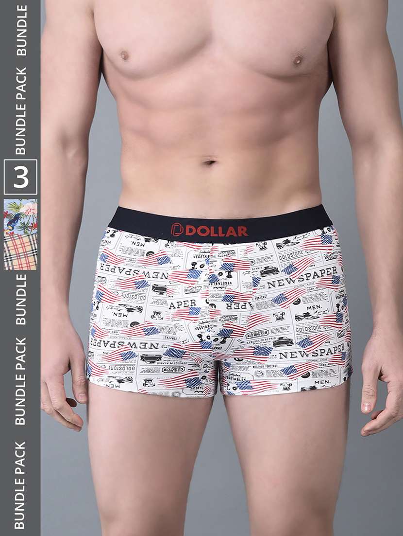 men pack of 3 printed multi colored trunks