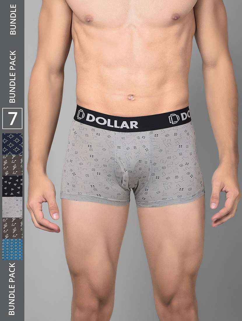 men pack of 7 printed trunk brief