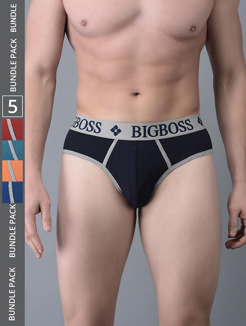 men pack of 5 solid multi colored briefs