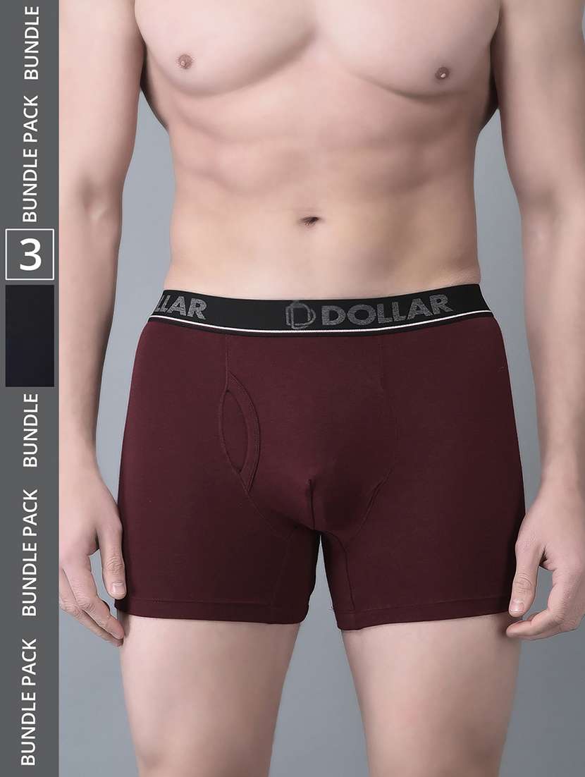 men pack of 3 solid trunk brief