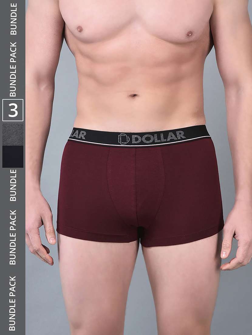men pack of 3 solid multi colored trunks