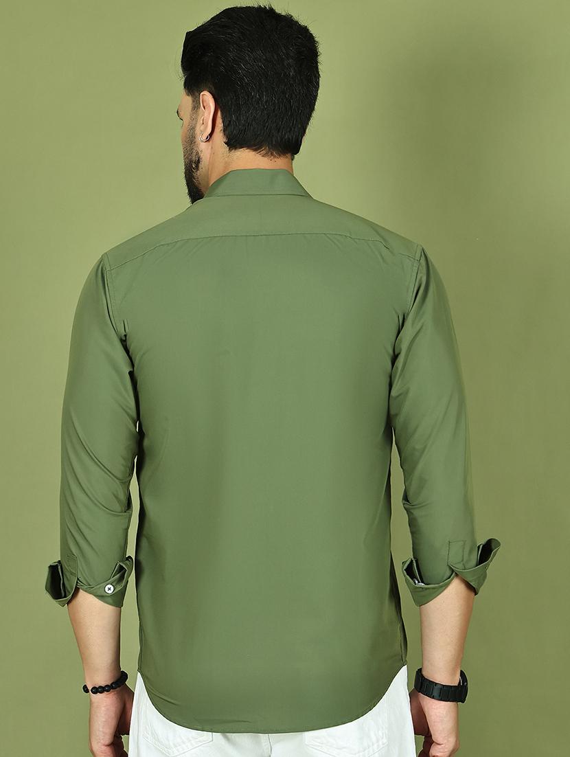men solid collared long sleeve regular fit shirt - 21984402 - Standard Image - 3