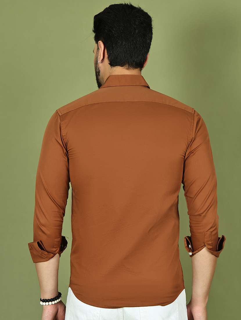 men solid collared long sleeve regular fit shirt - 21984404 -  Standard Image - 3