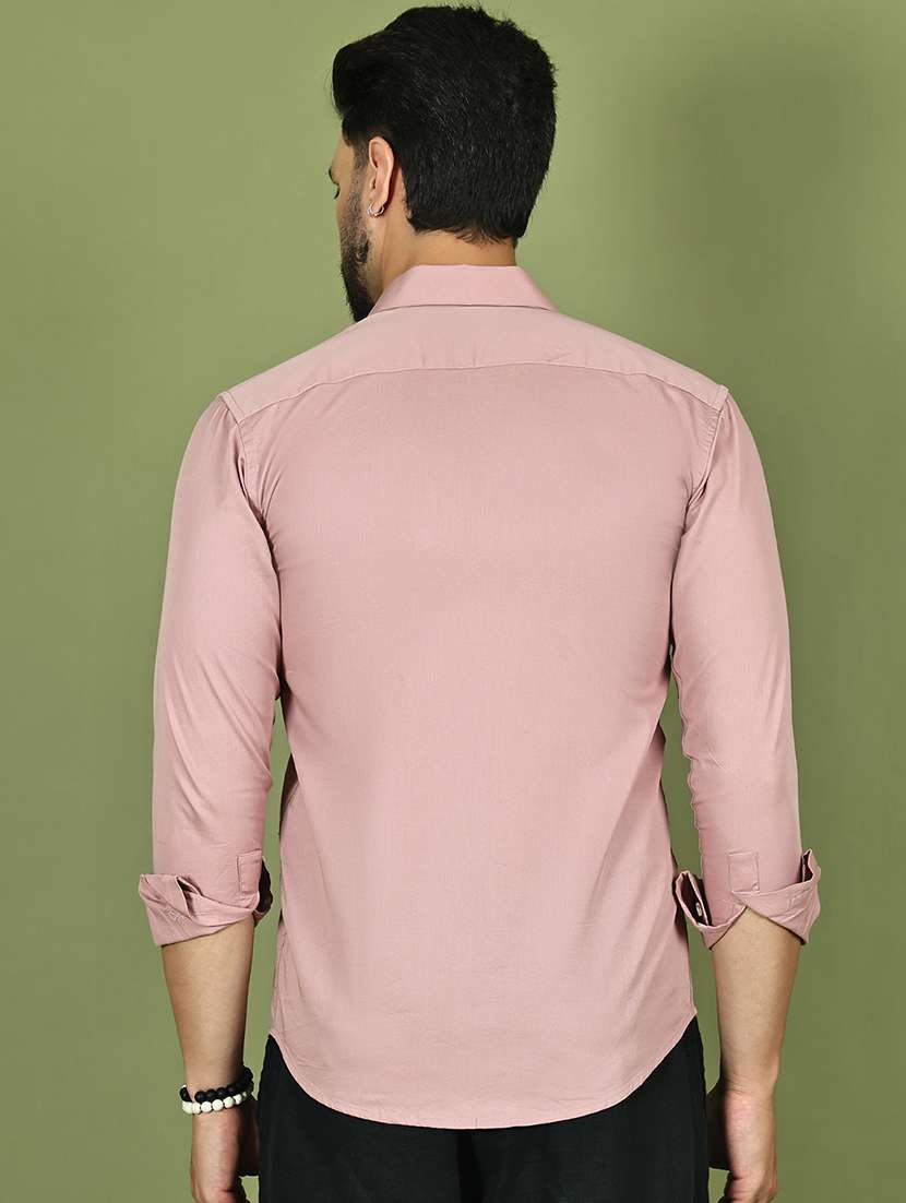 men solid long sleeve slim fit casual shirt - 21984405 - Standard Image - 3
