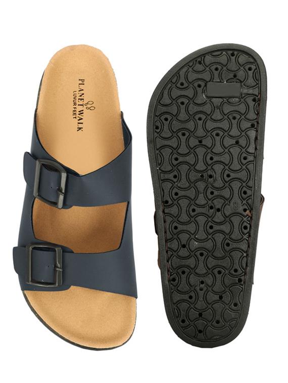 men blue solid slip on sandal - 21984425 - Standard Image - 5
