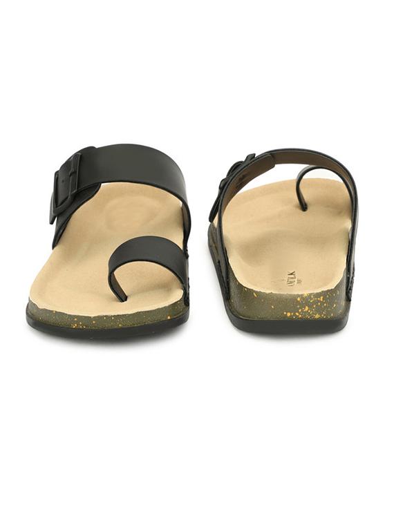 men black slip on one toe sandal - 21984432 - Standard Image - 3