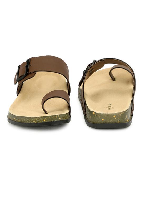 men brown solid one toe sandal - 21984435 - Standard Image - 3