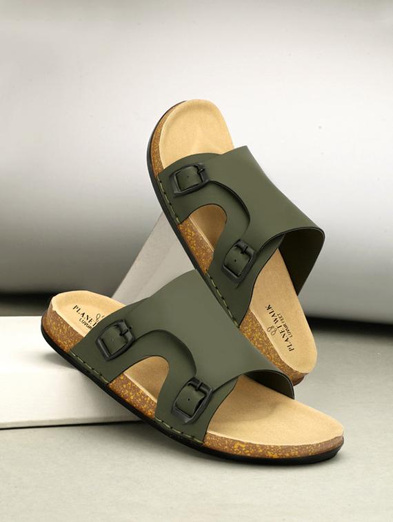 men solid slip on sandal