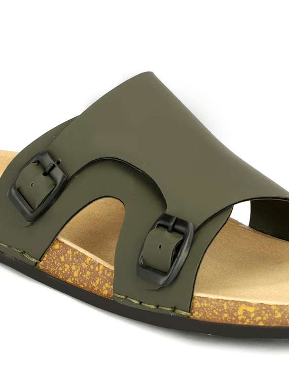 men solid slip on sandal - 21984442 - Standard Image - 5