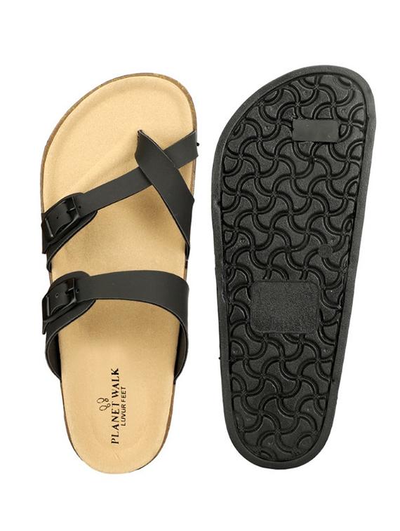 men black slip on one toe sandal - 21984446 - Standard Image - 5
