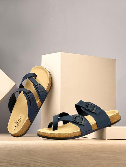 men blue solid one toe sandal - 21984449 -  Standard Image - 0