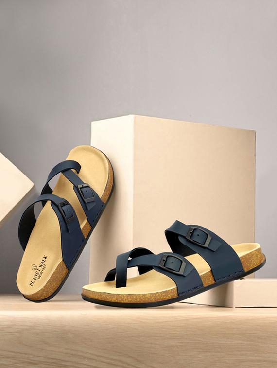 men blue solid one toe sandal