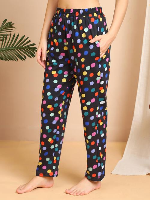 women polka doted mid rise lounge wear pajama - 21984458 -  Standard Image - 0