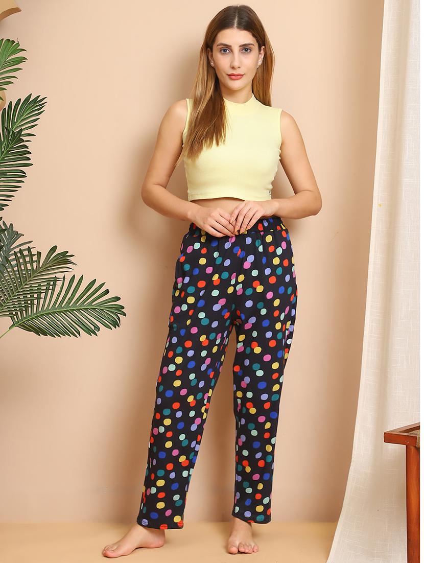 women polka doted mid rise lounge wear pajama - 21984458 - Standard Image - 3