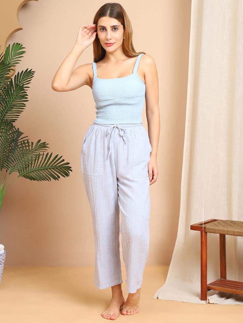 women solid mid rise lounge wear pajama - 21984460 - Standard Image - 5