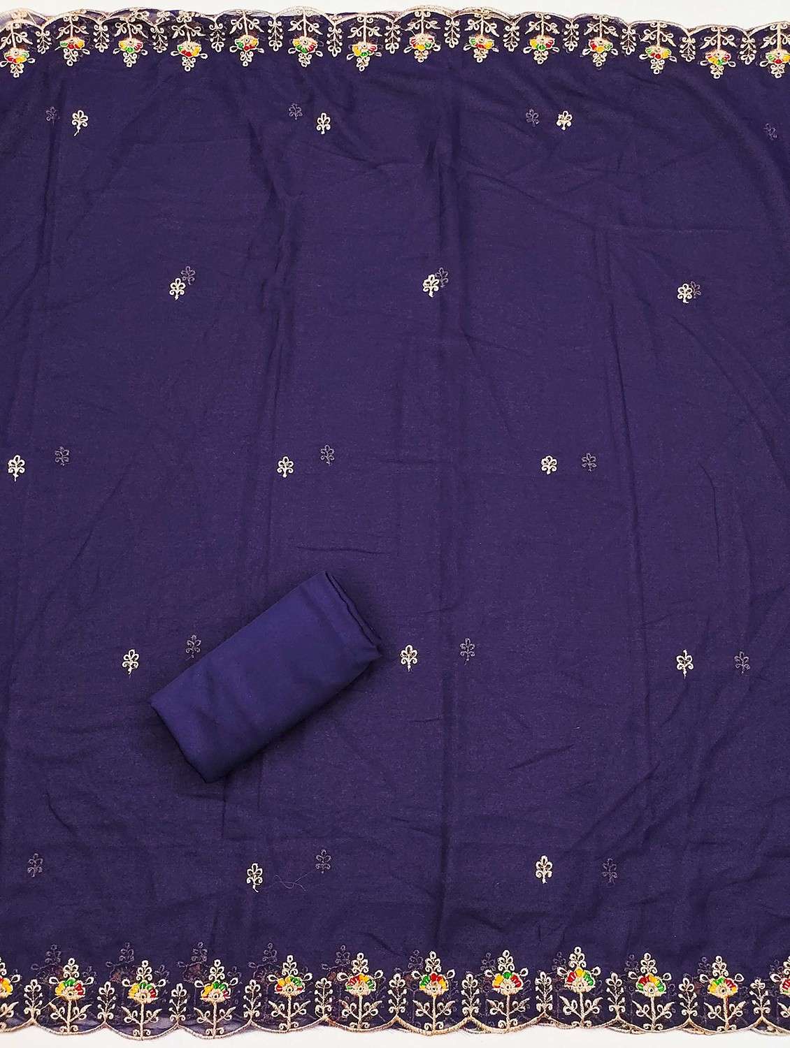 women solid with work embroidered unstitched suit set - 21984484 -  Standard Image - 3