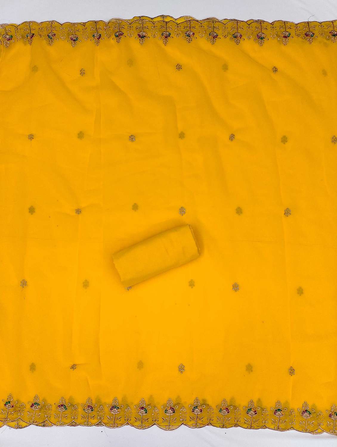 women solid with work embroidered unstitched suit set - 21984486 -  Standard Image - 3