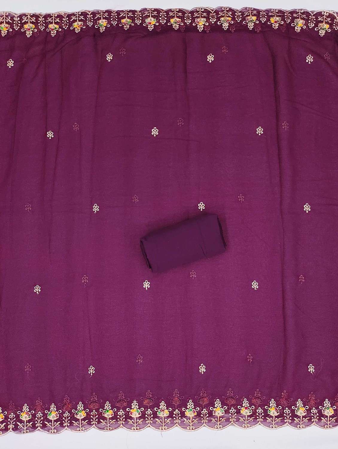 women solid with work embroidered unstitched suit set - 21984487 -  Standard Image - 3