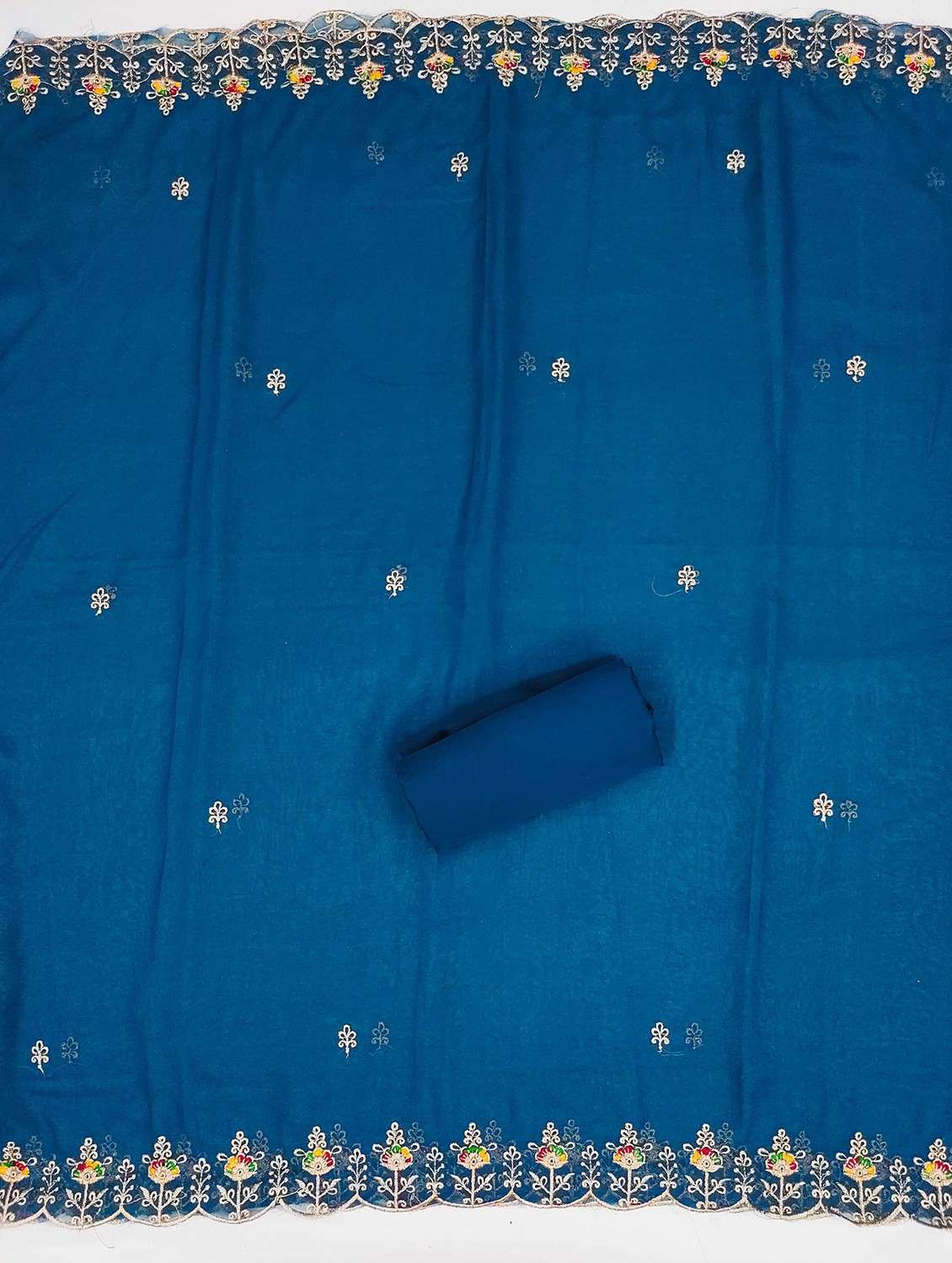 women solid with work embroidered unstitched suit set - 21984488 -  Standard Image - 3