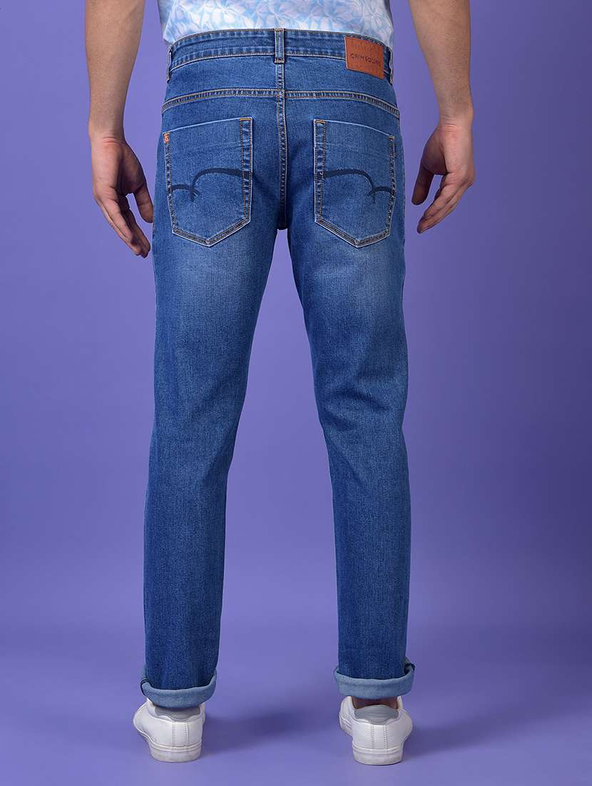 men solid mid rise slim fit jeans - 21984500 -  Standard Image - 3