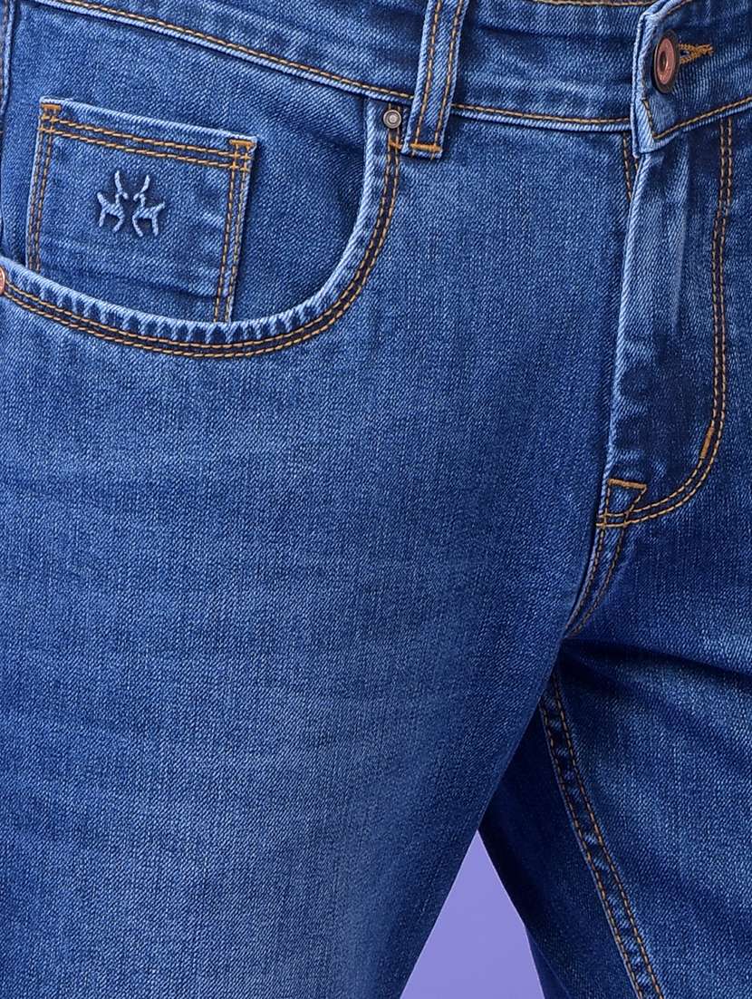 men solid mid rise slim fit jeans - 21984500 -  Standard Image - 5