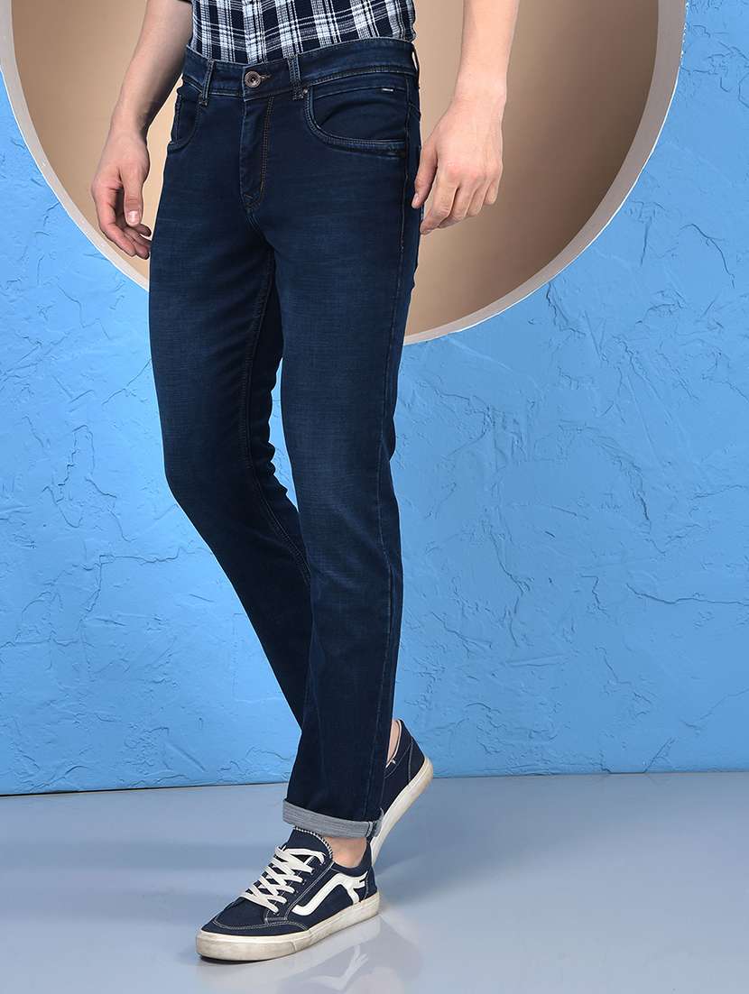men solid mid rise slim fit jeans - 21984512 -  Standard Image - 3