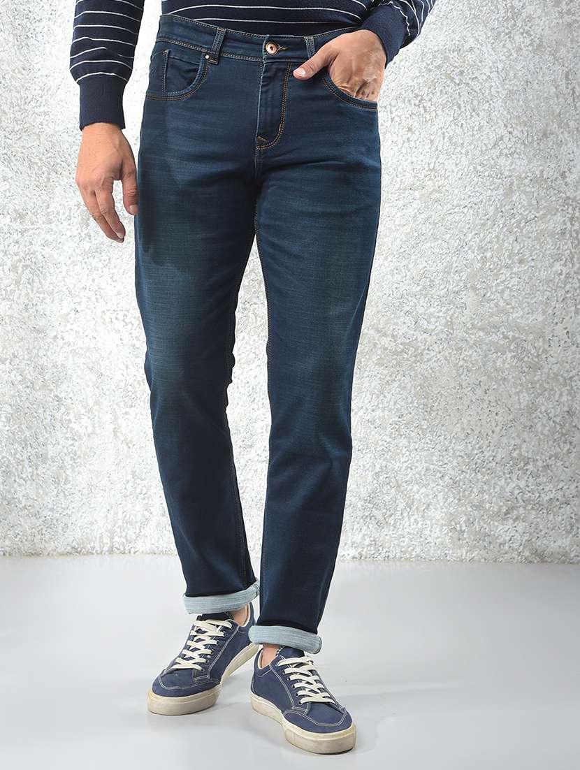 men solid mid rise skinny fit jeans