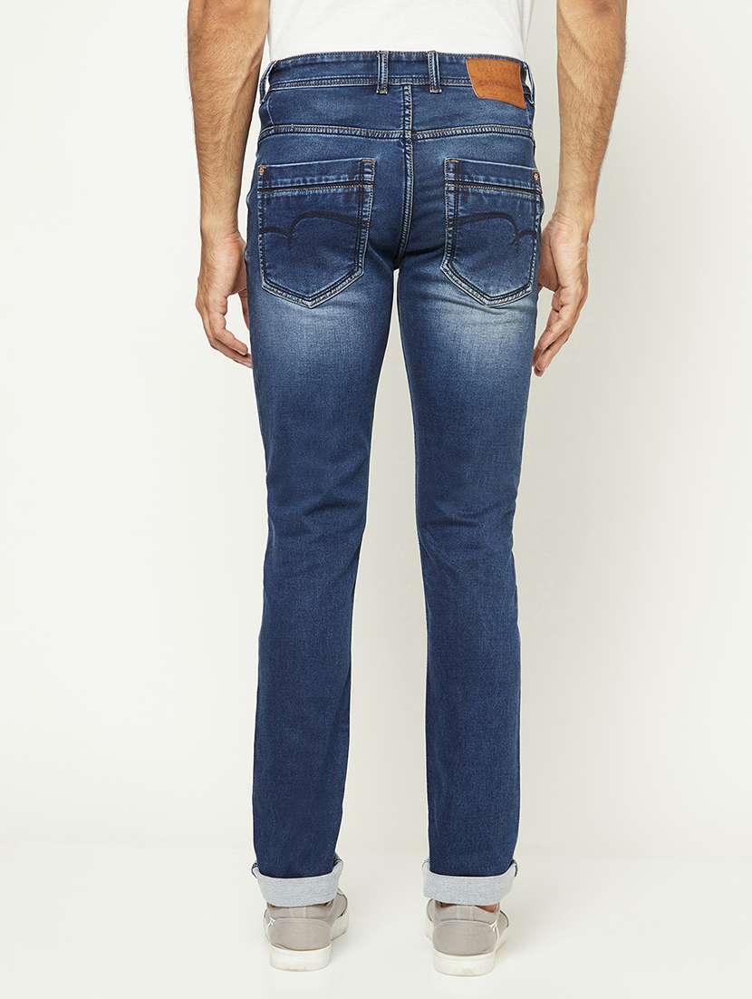 men solid mid rise slim fit jeans - 21984523 - Standard Image - 3