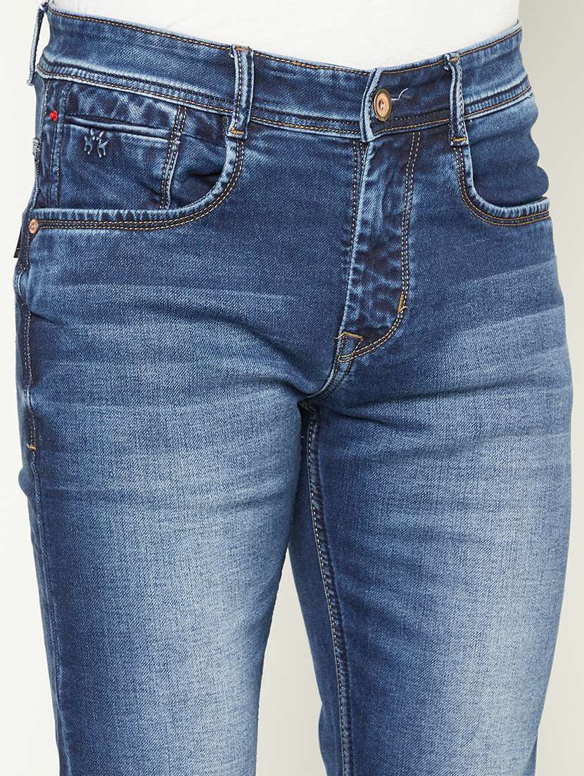 men solid mid rise slim fit jeans - 21984523 - Standard Image - 5