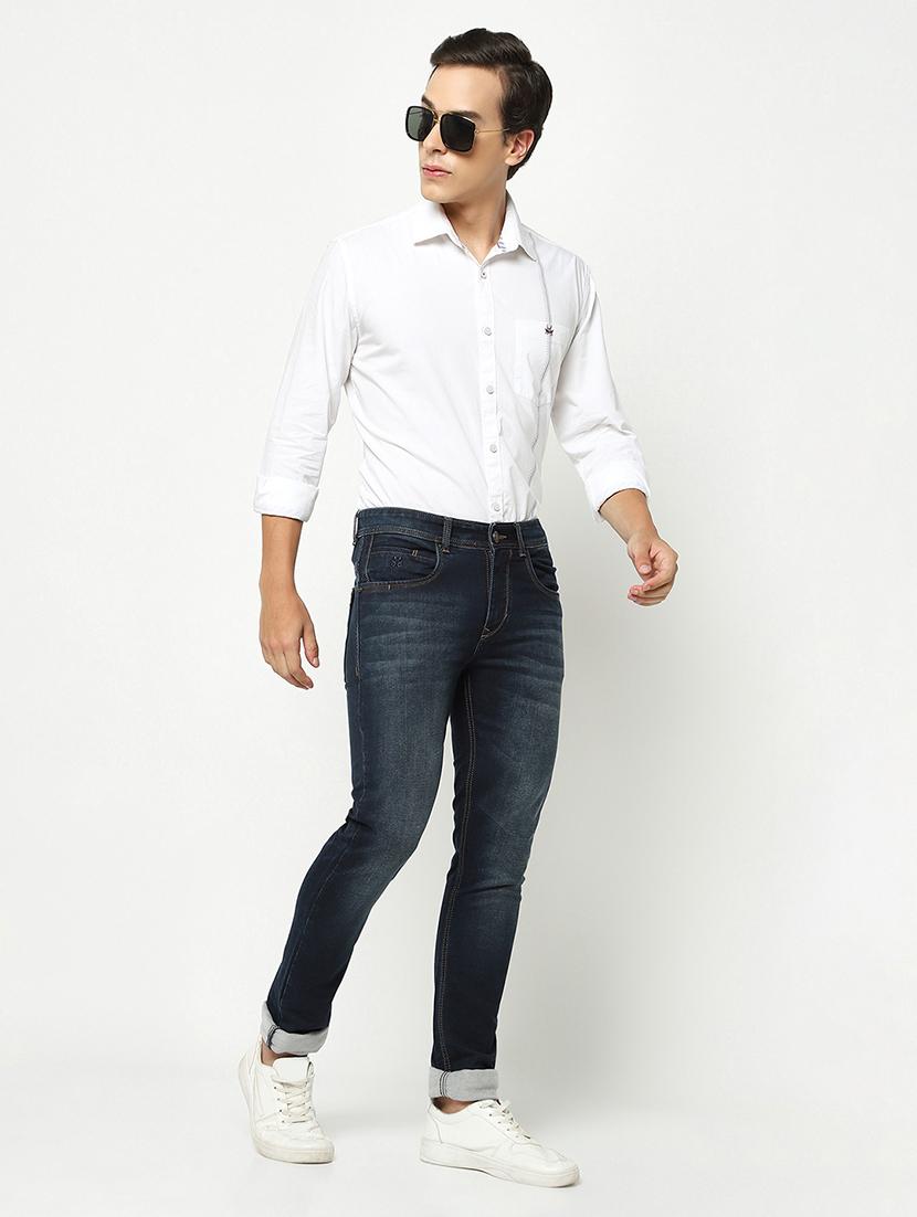 men solid mid rise slim fit jeans - 21984524 - Standard Image - 5