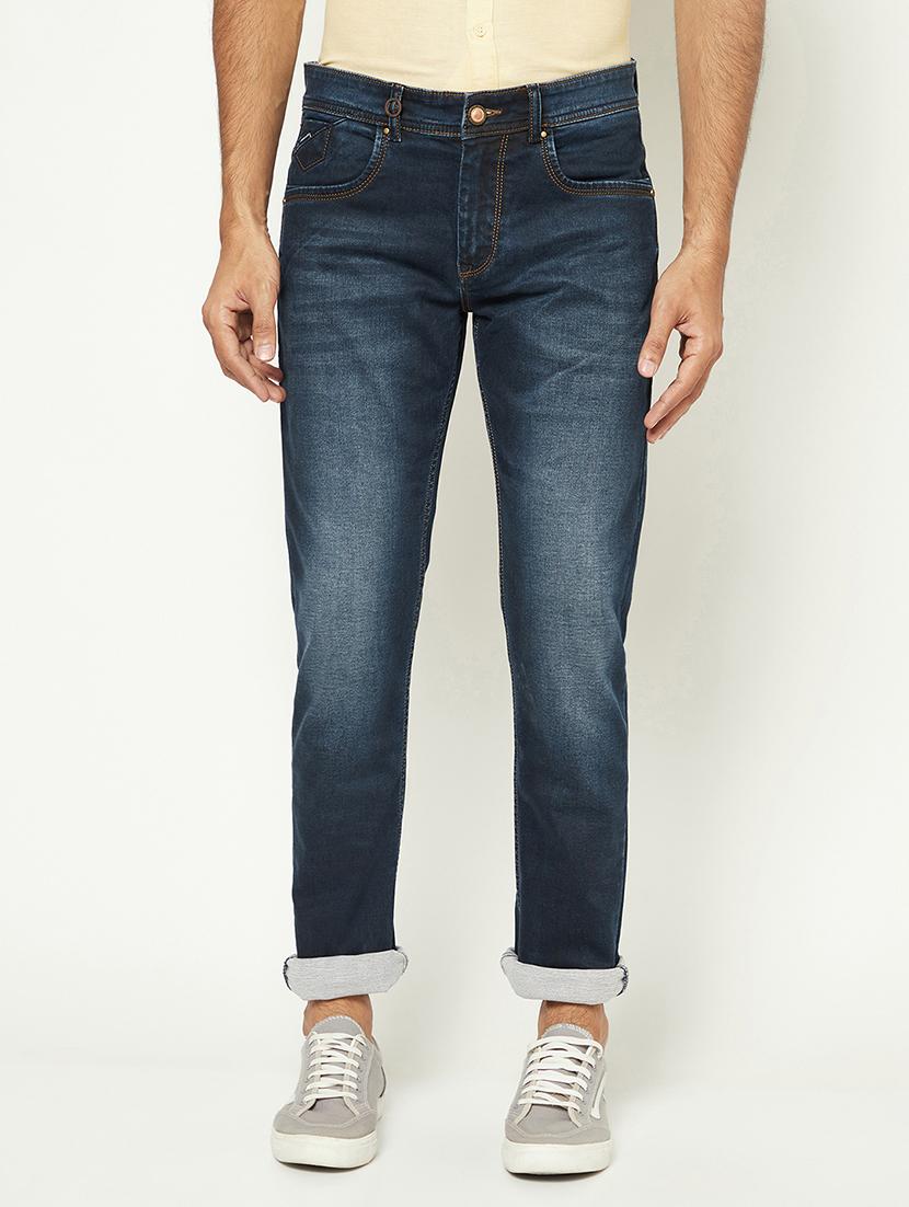 men solid mid rise slim fit jeans