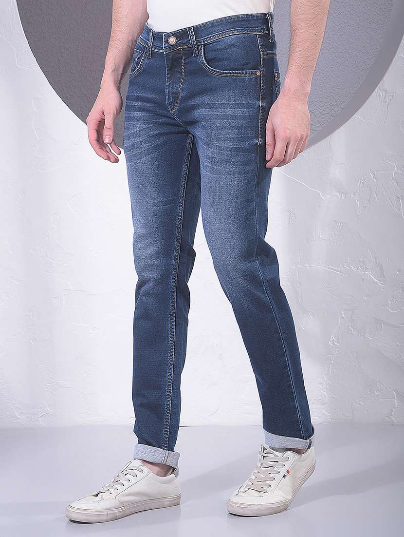 men solid mid rise slim fit jeans - 21984527 -  Standard Image - 3