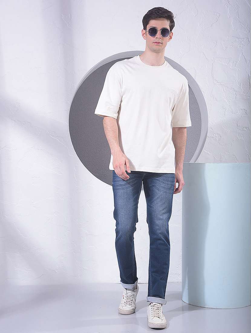 men solid mid rise slim fit jeans - 21984527 -  Standard Image - 5