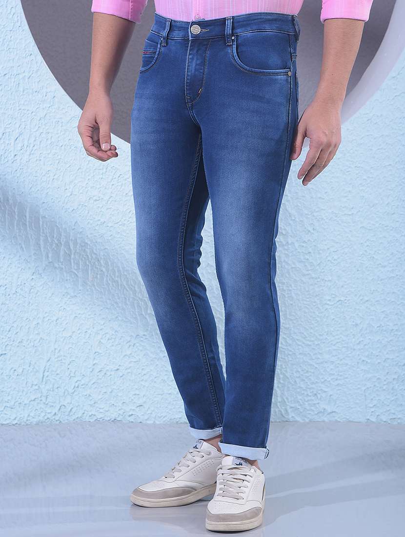 men solid mid rise slim fit jeans - 21984531 -  Standard Image - 3