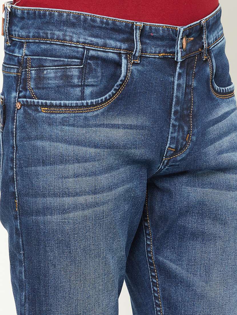 men solid mid rise slim fit jeans - 21984533 - Standard Image - 5