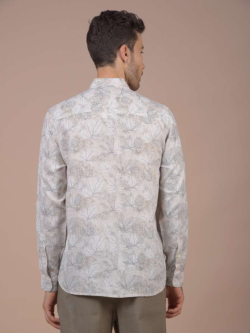 men printed mandarin neck short kurta - 21984545 - Standard Image - 3