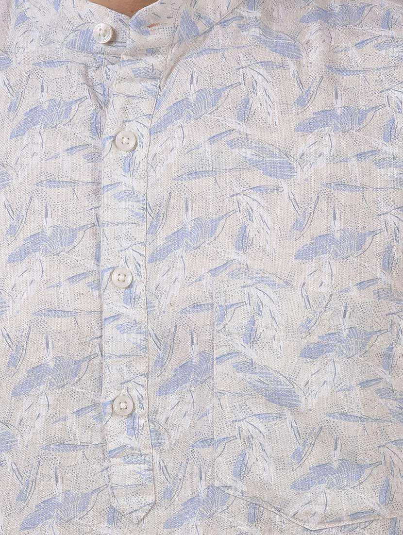 men printed mandarin neck short kurta - 21984546 -  Standard Image - 5
