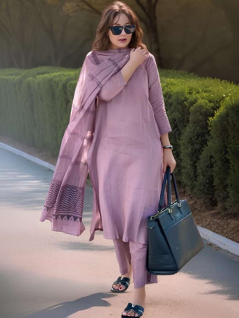 purple kurta pant set - 21984568 - Zoom Image - 0