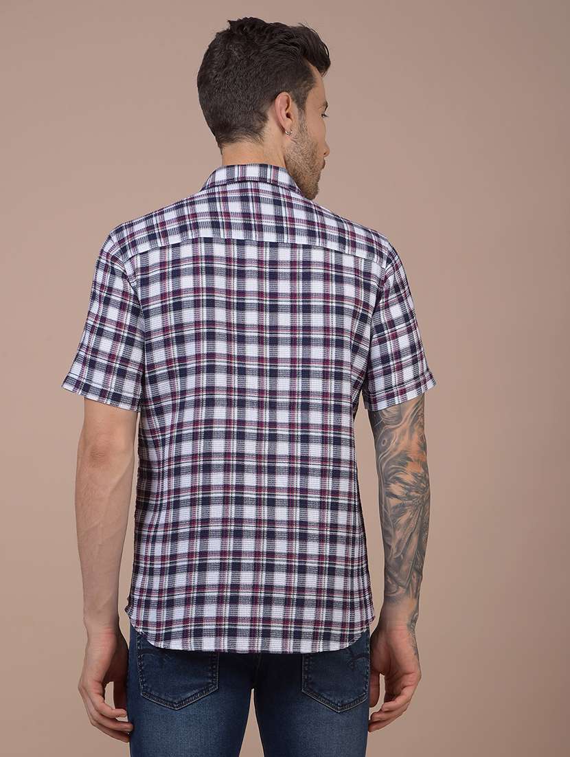 men checkered short sleeve regular fit casual shirt - 21984576 -  Standard Image - 3